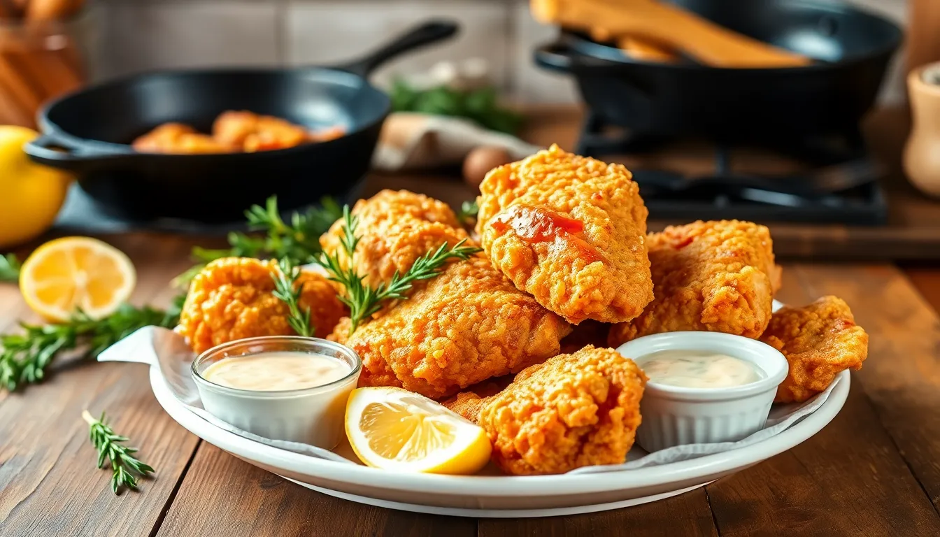 Discover the secret to perfectly crispy fried chicken with buttermilk coating, delivering a mouthwatering crunch and flavor you'll crave. Enjoy it today!
