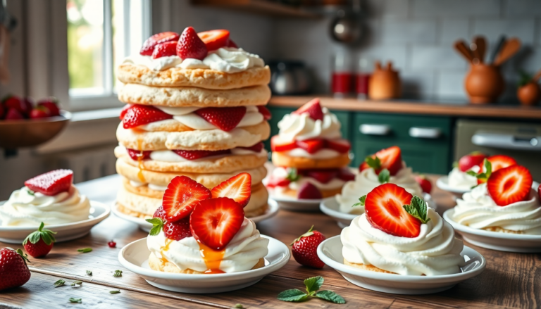Indulge in the sweet delight of strawberry shortcake, a perfect dessert combining fluffy cake, fresh strawberries, and creamy whipped topping for every occasion.