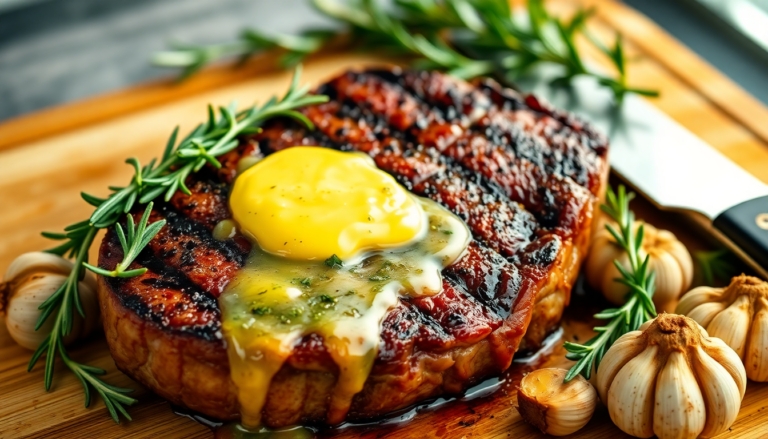 Savor the rich flavors of grilled ribeye steak with garlic butter, a perfect dish for steak lovers. Elevate your dining experience today!