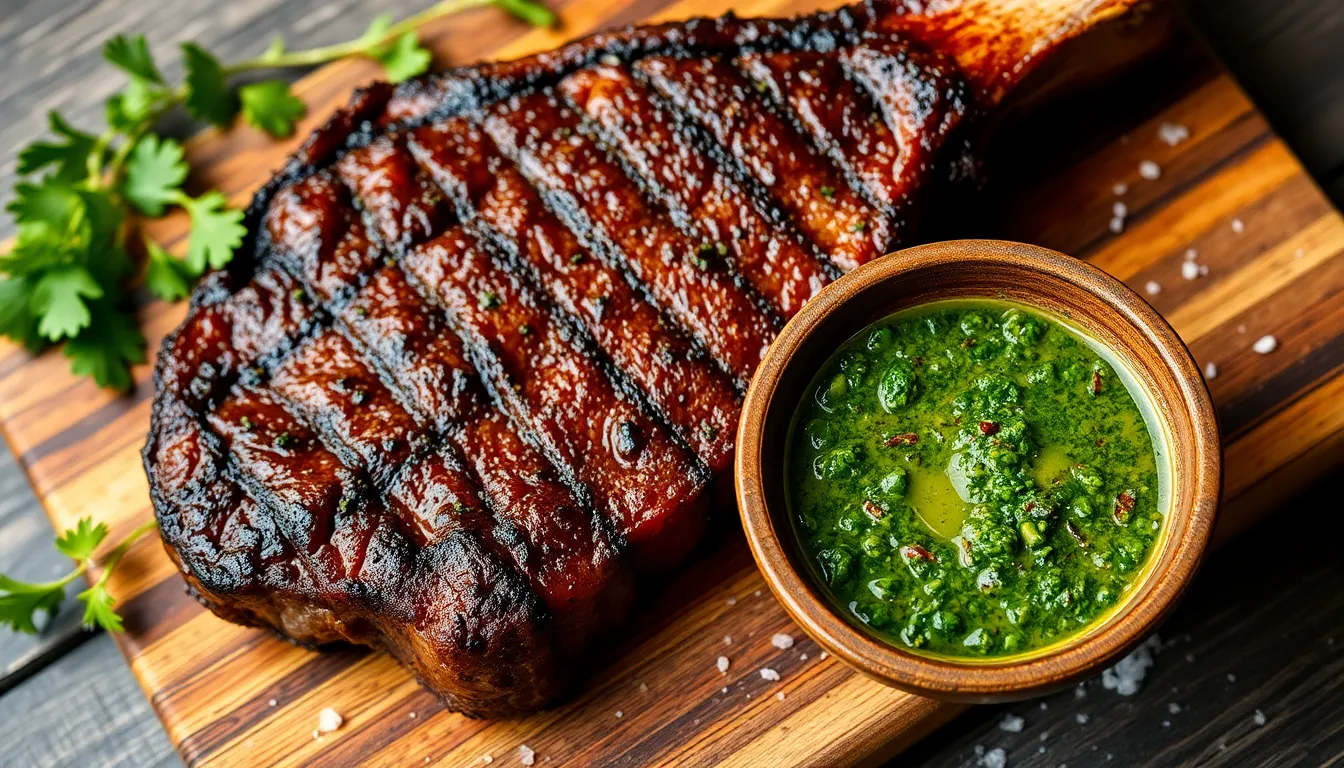 Savor the juicy flavor of t-bone steak with chimichurri, a perfect blend of savory and tangy. Discover this mouthwatering recipe today!
