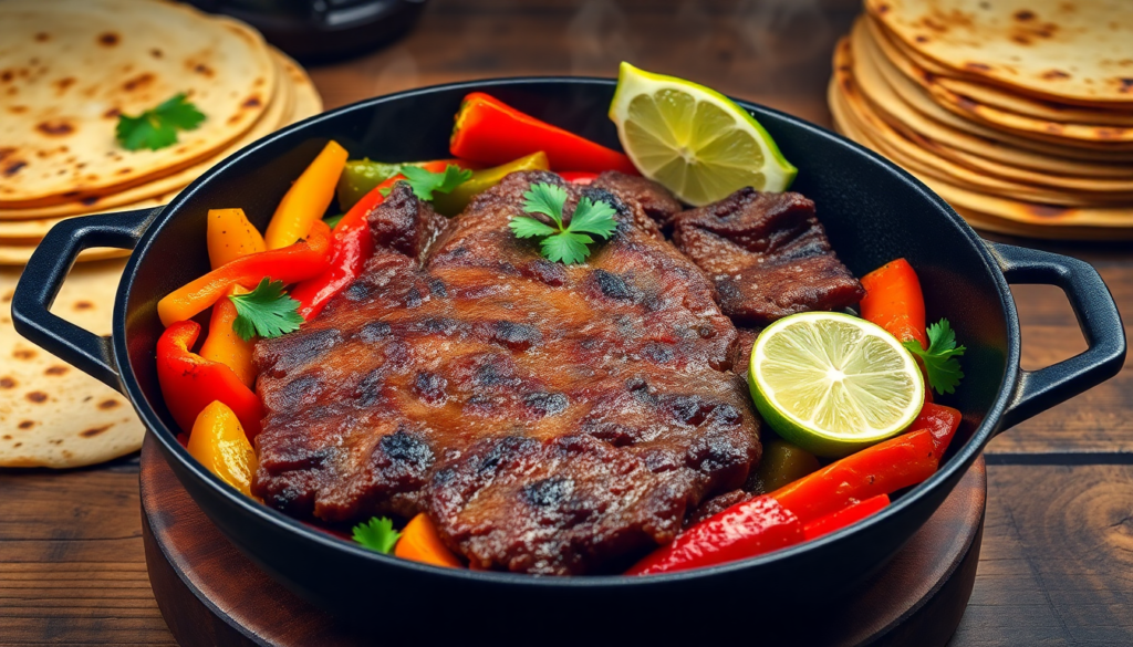 Sizzling Skirt Steak Fajitas with Peppers: A Flavorful Delight