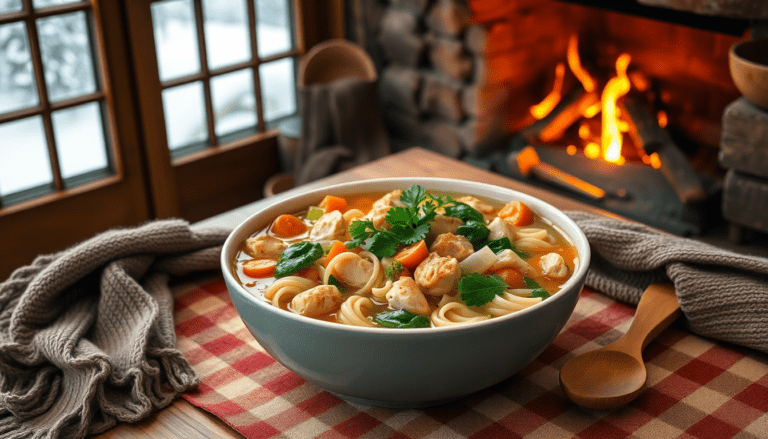 Warm up this winter with our hearty chicken noodle soup, packed with flavor and comfort. Perfect for chilly days and cozy gatherings.